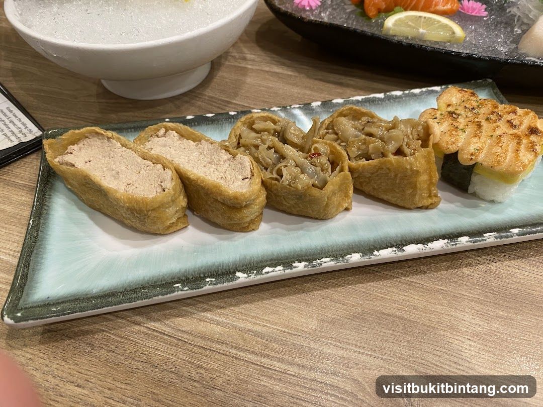 Inari Sushi and Salmon Nigiri