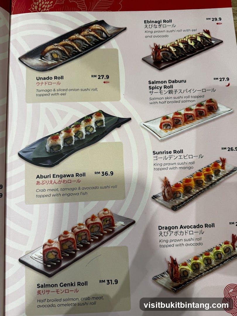 Sushi Menu
