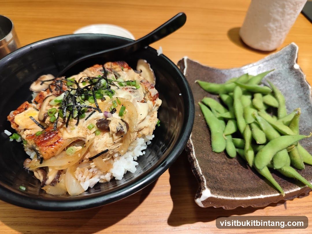 Unagi Donburi with Edamame