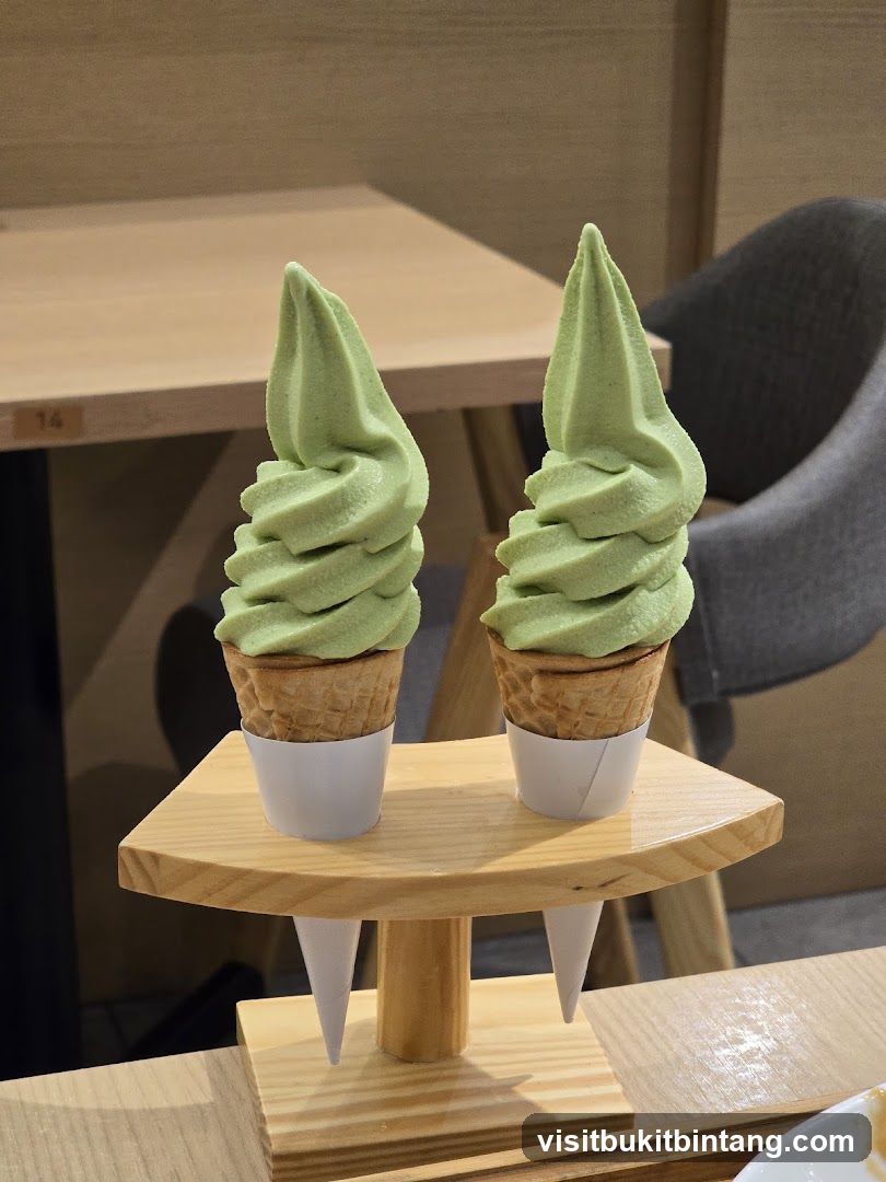 Matcha Soft Serve Ice Cream Cones