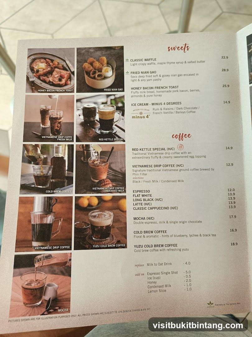 Sweets and Coffee Menu