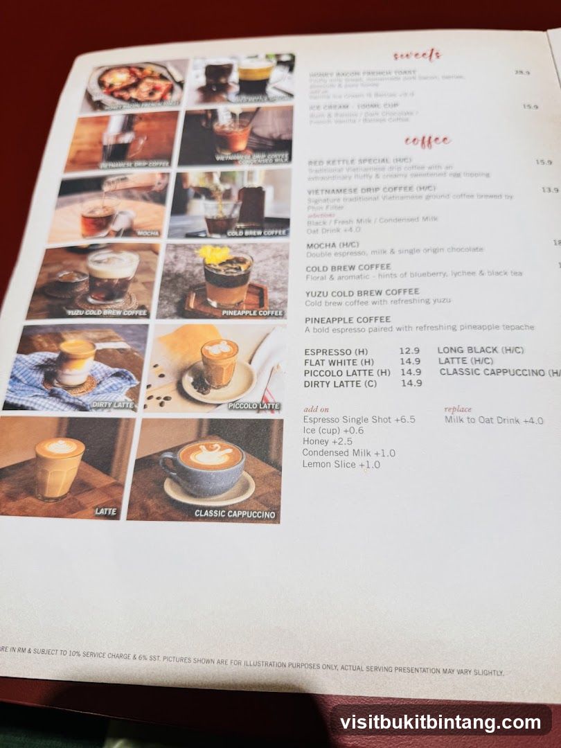 Coffee and Sweets Menu