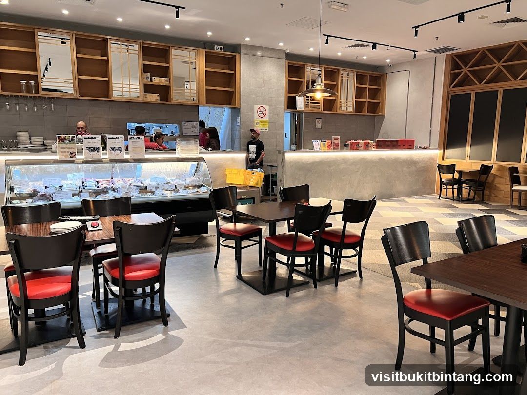 Restaurant Interior with Display Case