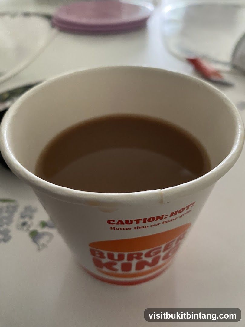 Burger King cup with coffee
