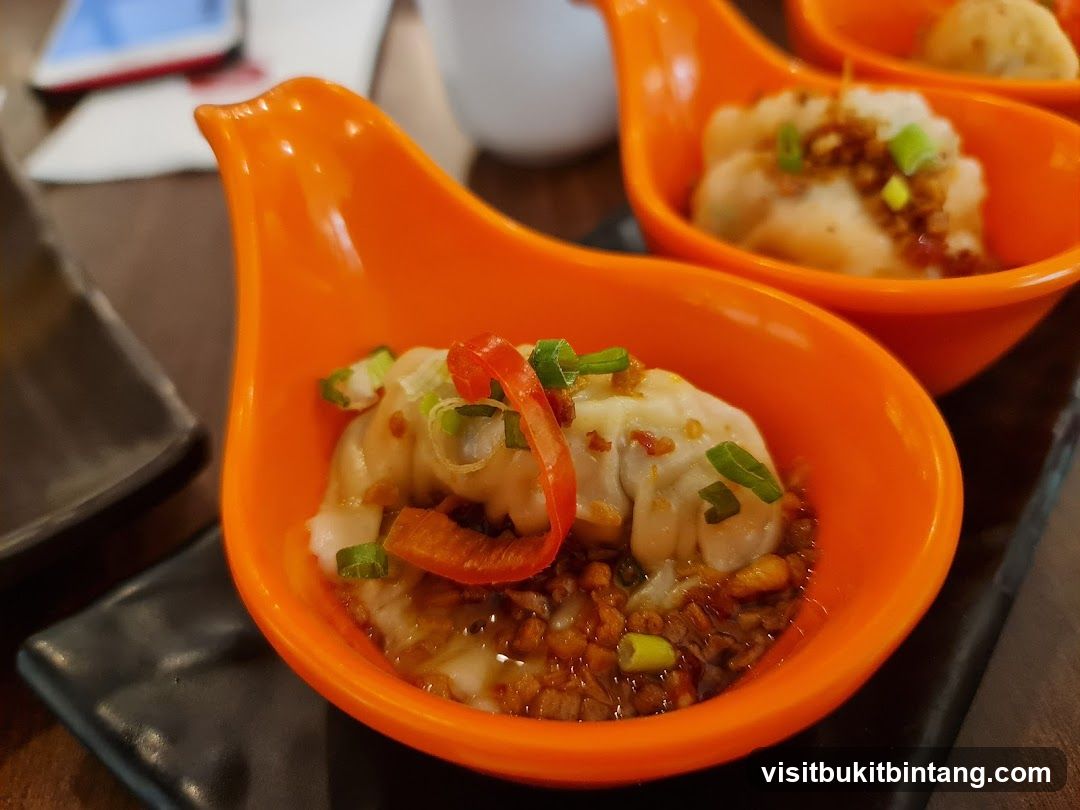 Dumplings in Orange Bowls
