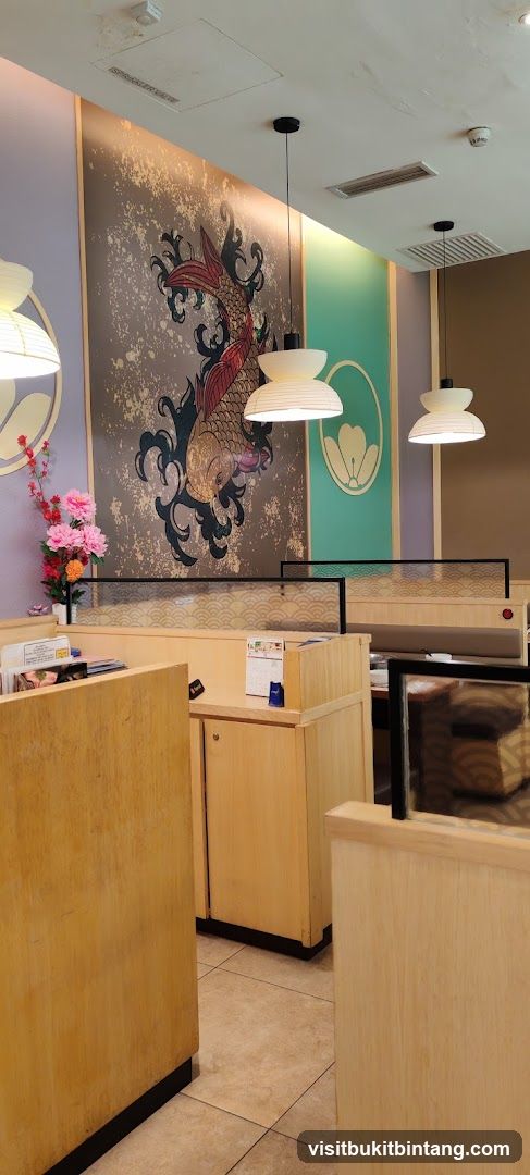 Restaurant Interior with Koi Mural