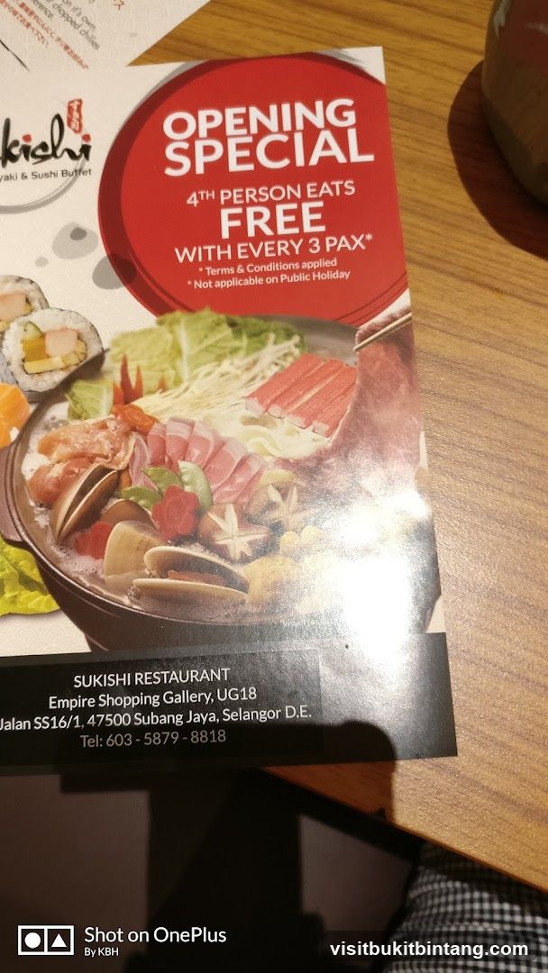 Sukishi Restaurant Opening Special