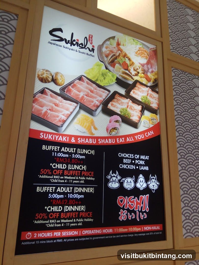 Sukichi Japanese Sukiyaki & Sushi Buffet Menu