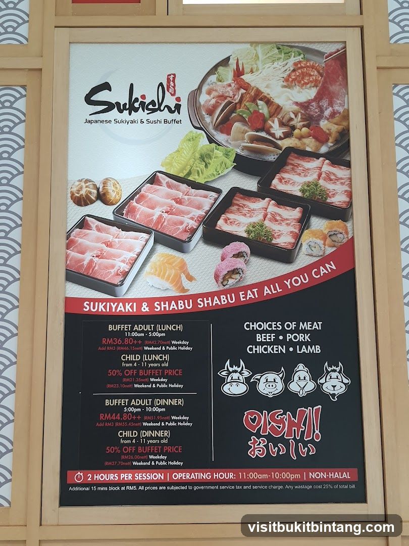 Sukichi Japanese Sukiyaki & Sushi Buffet Menu