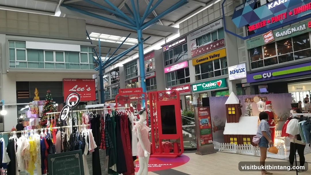 Indoor Shopping Mall with Christmas Decorations