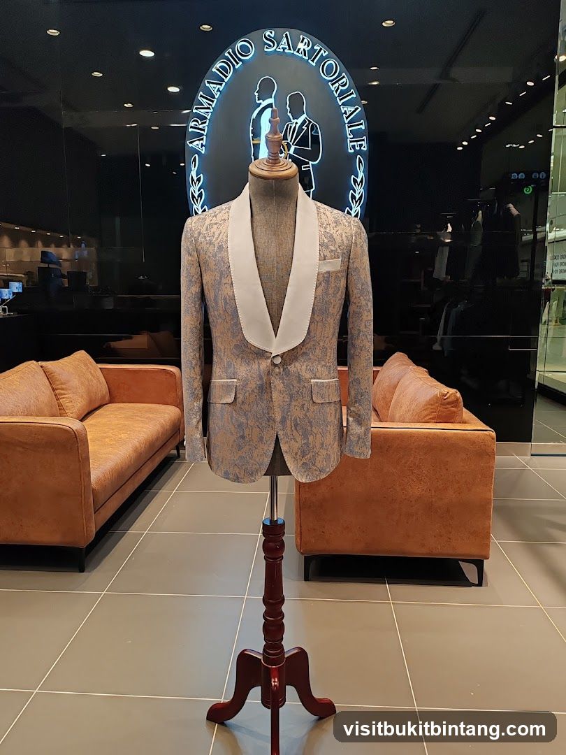 Mannequin in a patterned suit jacket