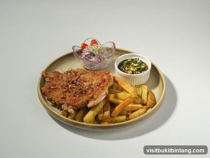 Fried Chicken with Fries and Salad