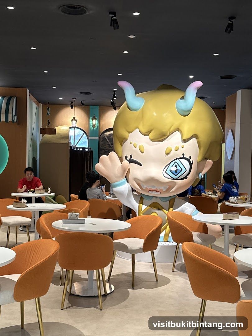 Cafe Interior with Large Character Display