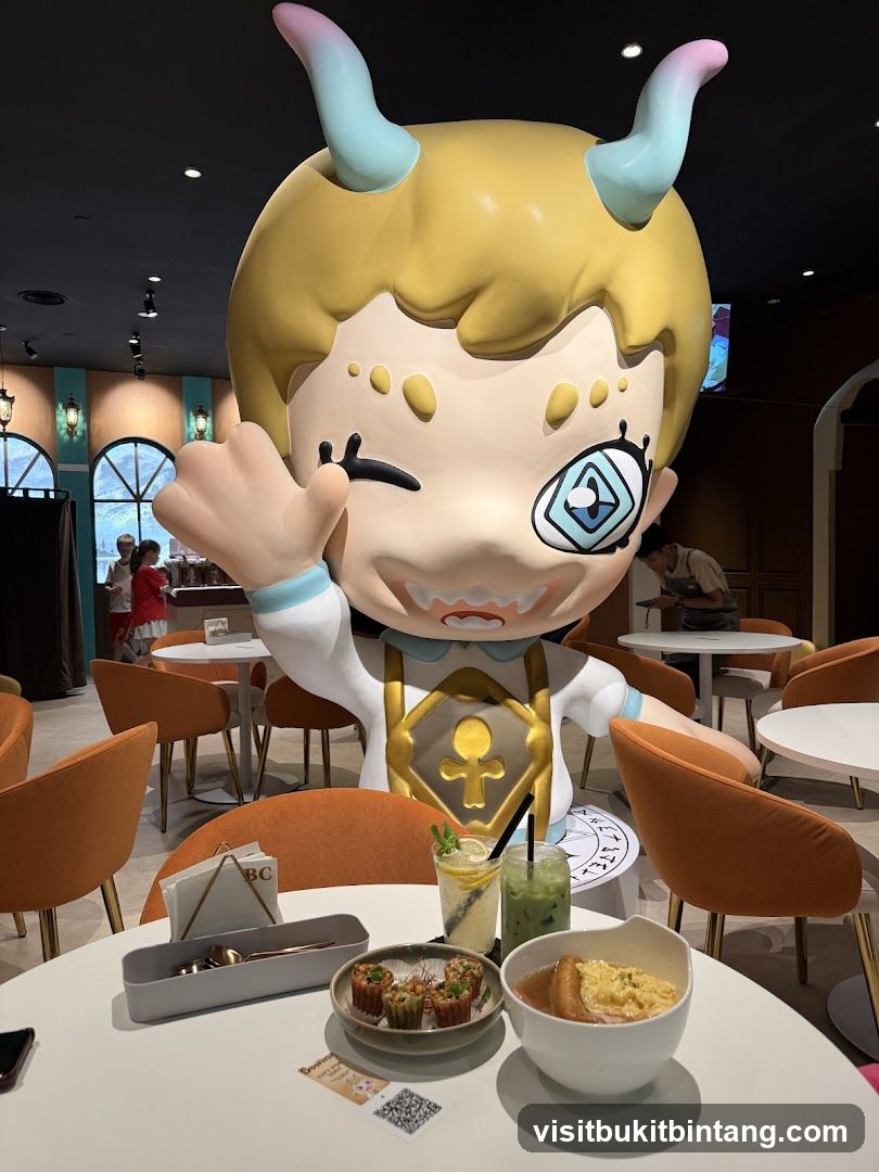 Cafe Interior with Large Character Figure
