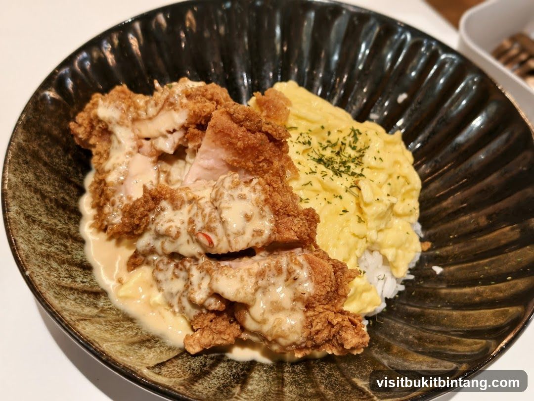 Fried Chicken and Scrambled Eggs Rice Bowl
