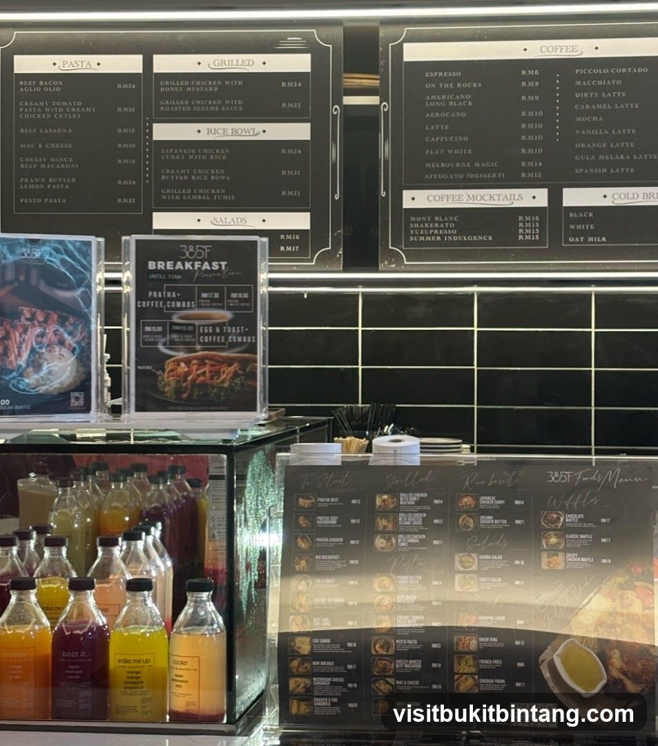 Cafe Menu and Drinks