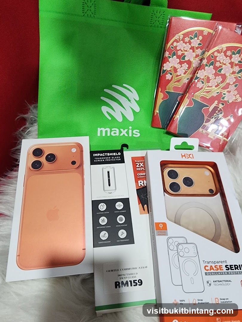 Maxis branded items and phone accessories