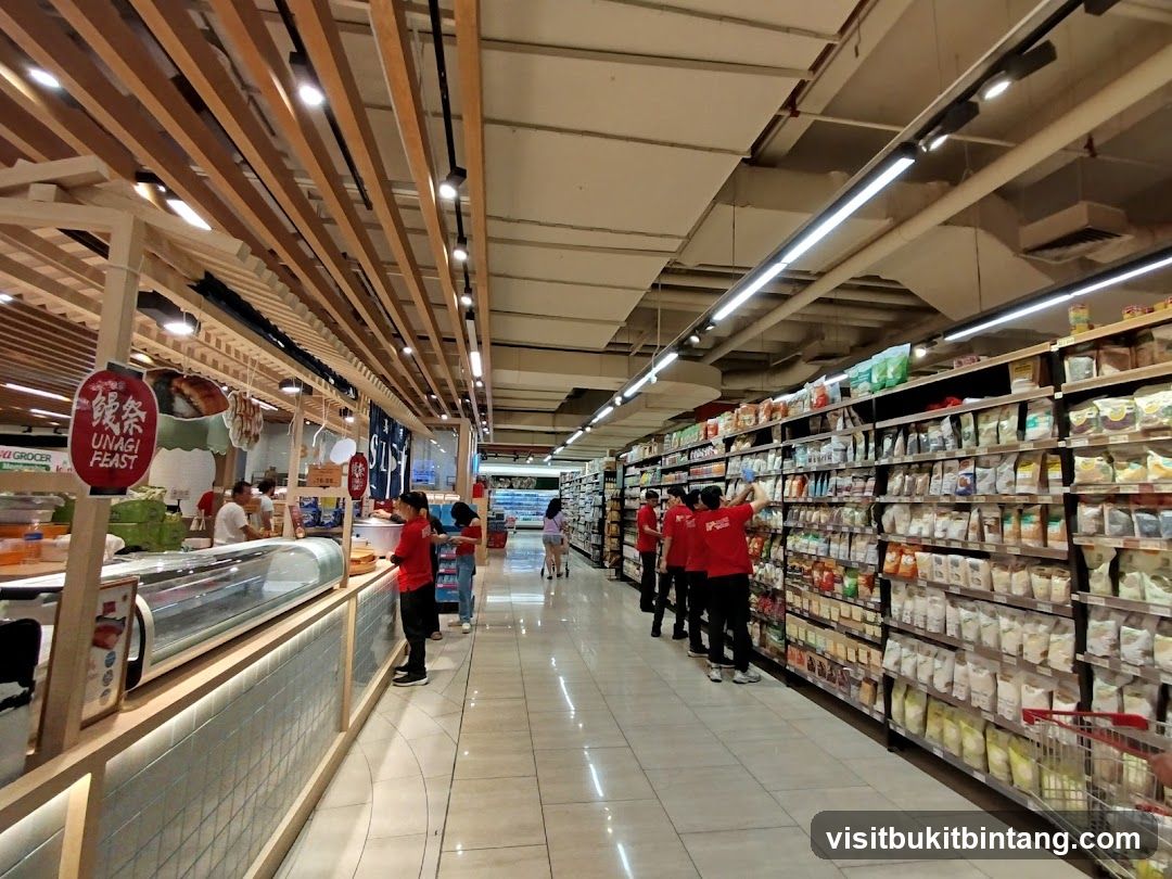 Supermarket Aisle with Food Displays