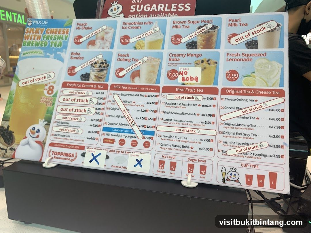 Mixue Menu