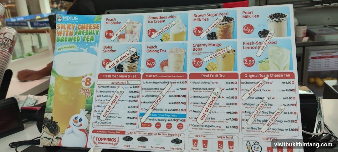 Mixue Menu