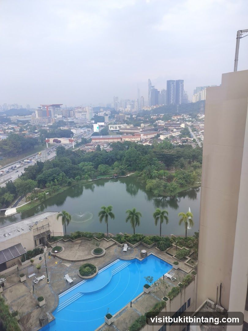 Cityscape with Lake and Pool