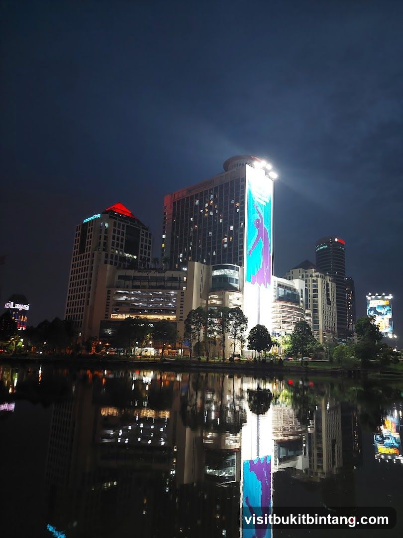 Cityscape at Night with Reflections