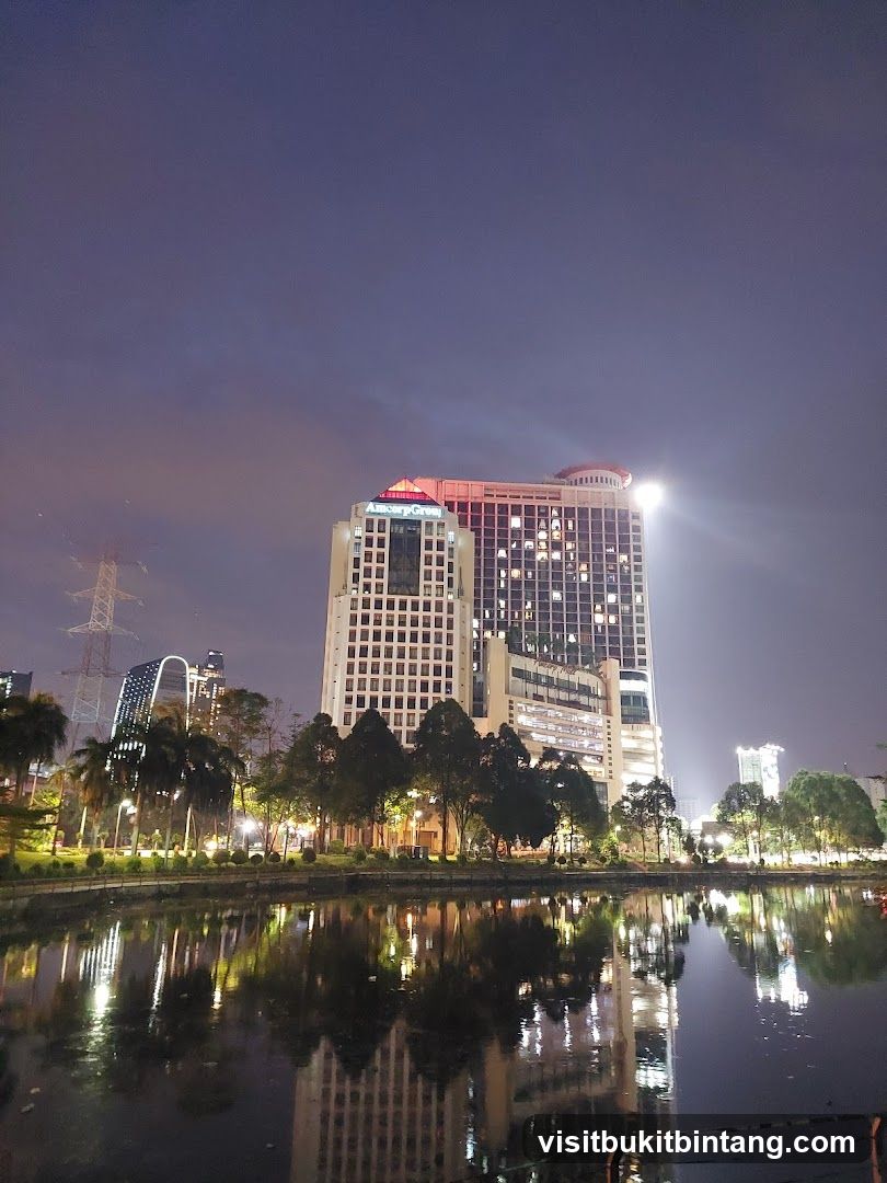 Cityscape at Night with Water Reflection