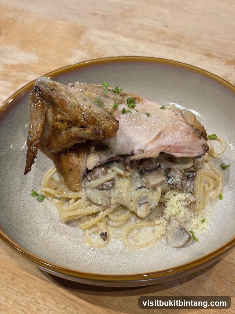 Roasted Chicken with Mushroom Pasta