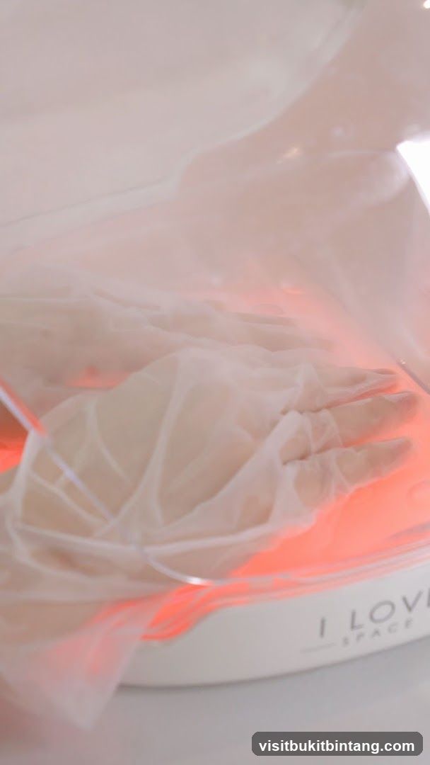 Hands in a spa treatment device