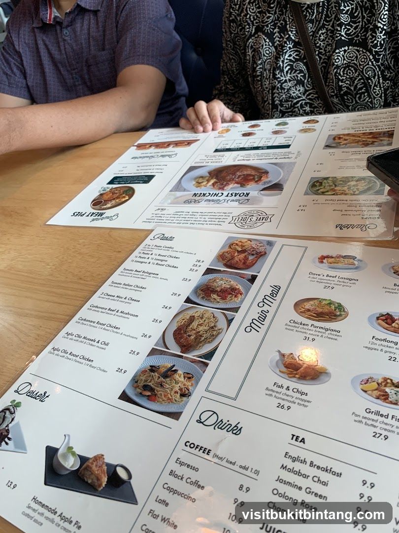 Dave's Deli Menu