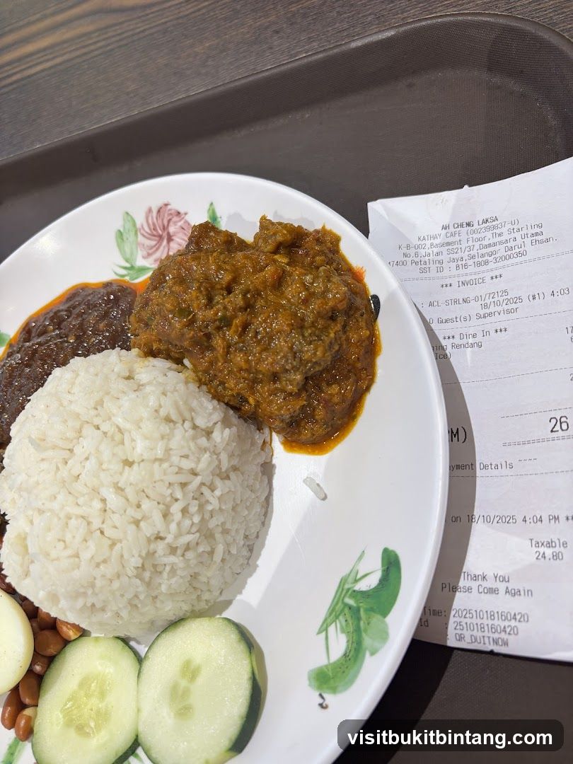 Nasi Lemak with Beef Rendang