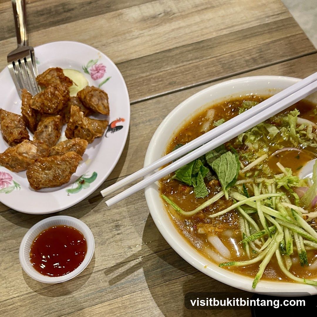 Fried Appetizers and Noodle Soup