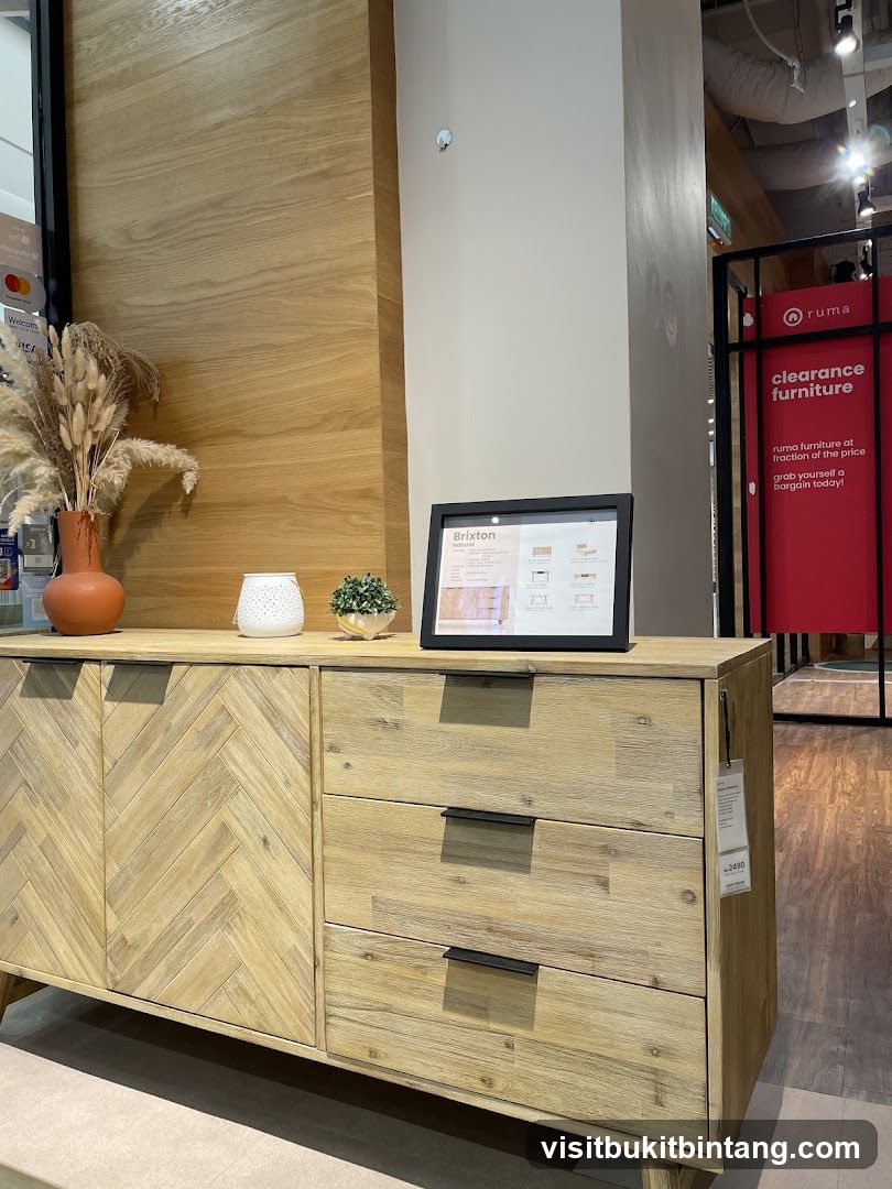 Wooden Sideboard with Clearance Furniture Sign