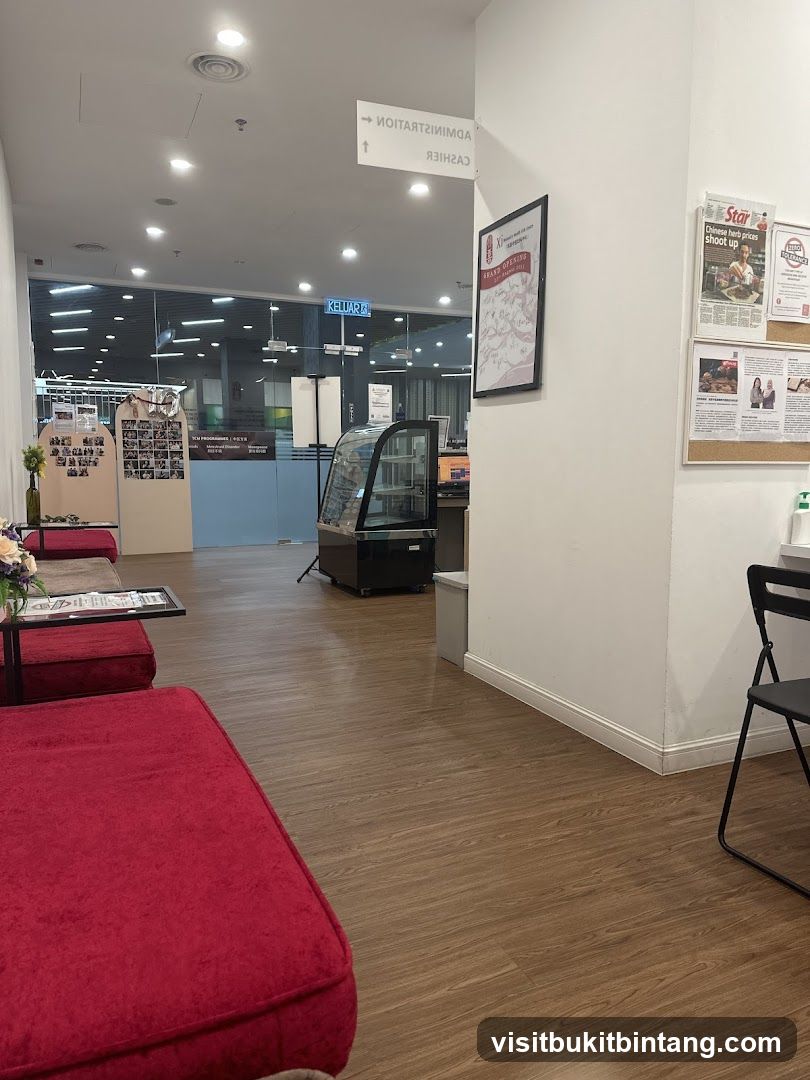 Waiting Area with Display Case