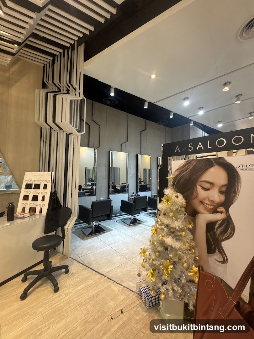 Salon Interior with Christmas Decor