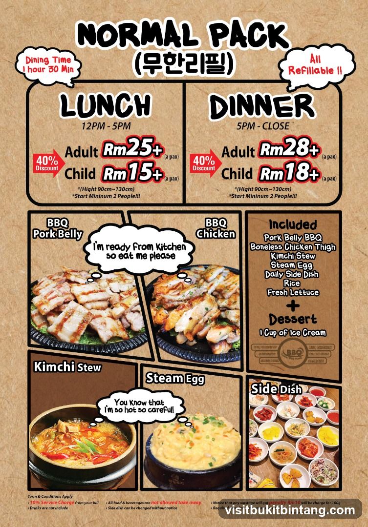 Normal Pack Menu