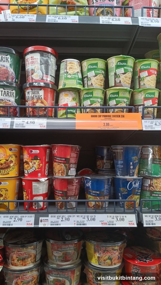 Assortment of Instant Noodles and Porridge Cups