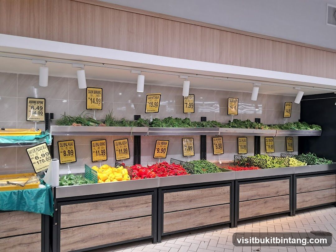 Vegetable Display in a Supermarket