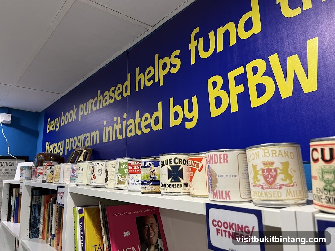 Books and Canned Goods Display