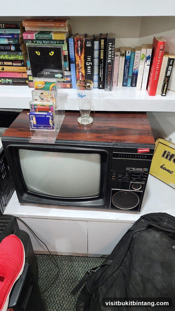 Vintage Television and Bookshelf