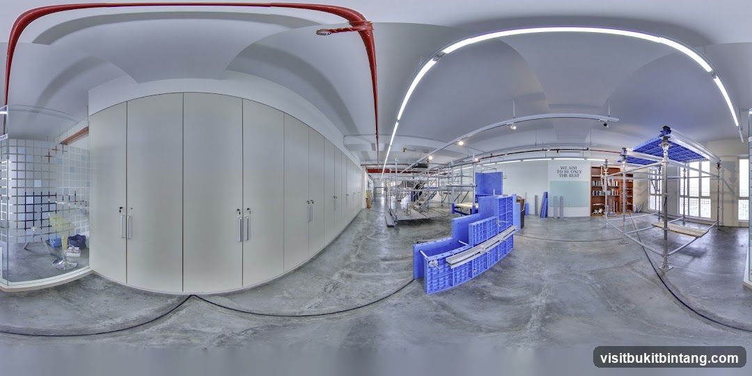 Office space with construction materials
