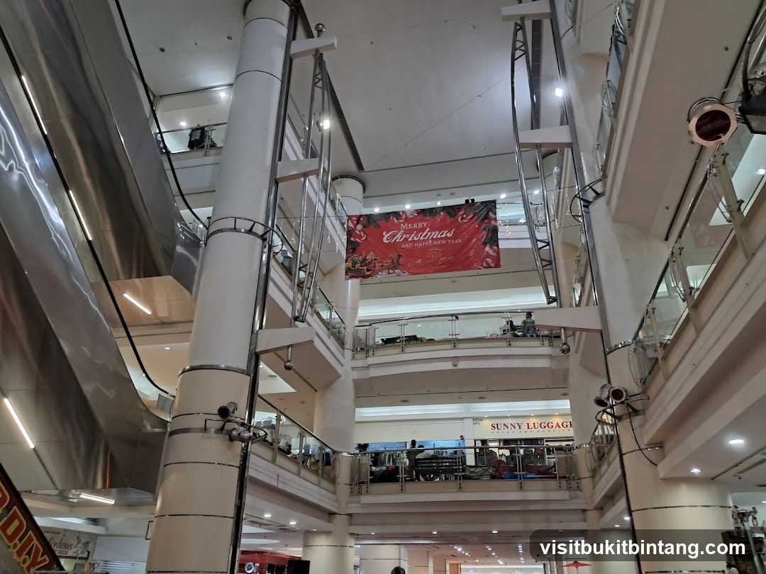 Mall Interior with Christmas Banner