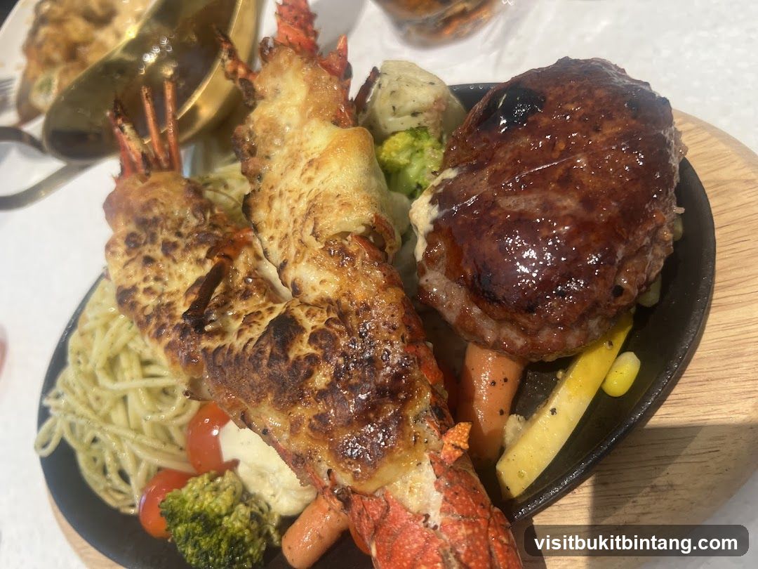 Lobster and Hamburger Steak