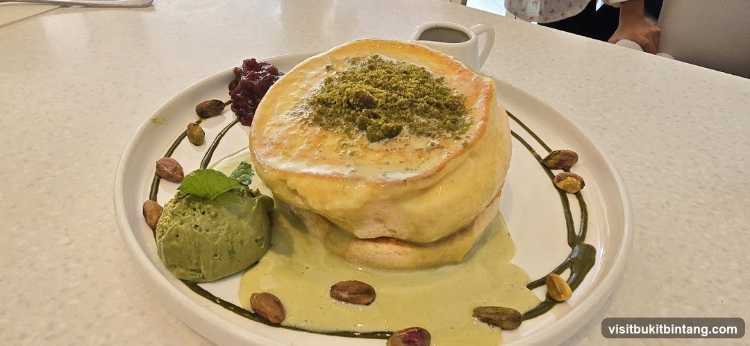Pancakes with Matcha Ice Cream