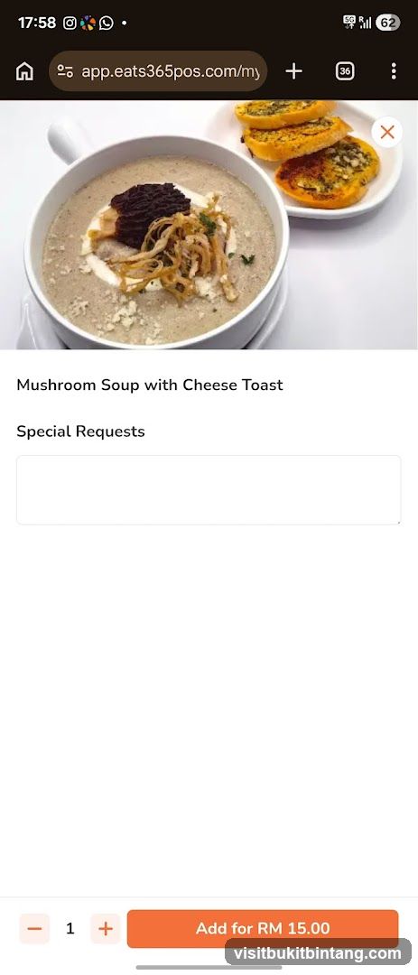 Mushroom Soup with Cheese Toast