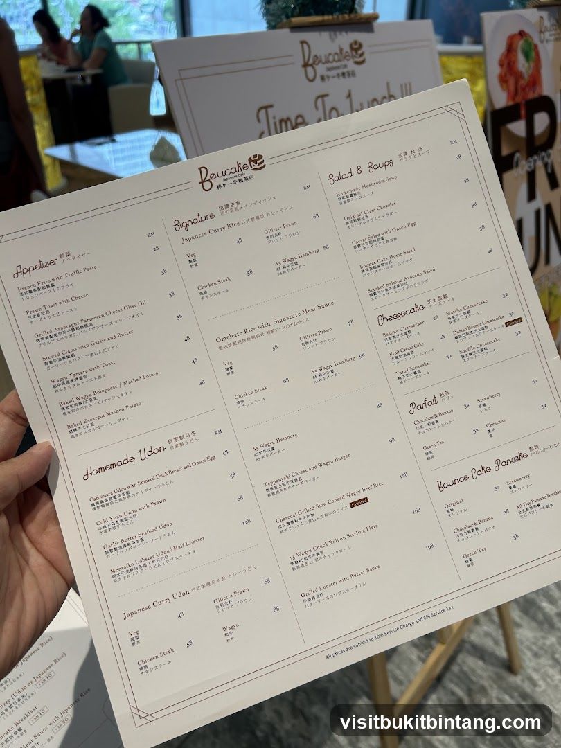 Boucake Menu
