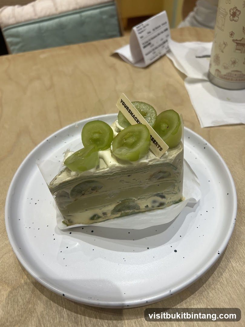 Grape Mille Crepe Cake Slice