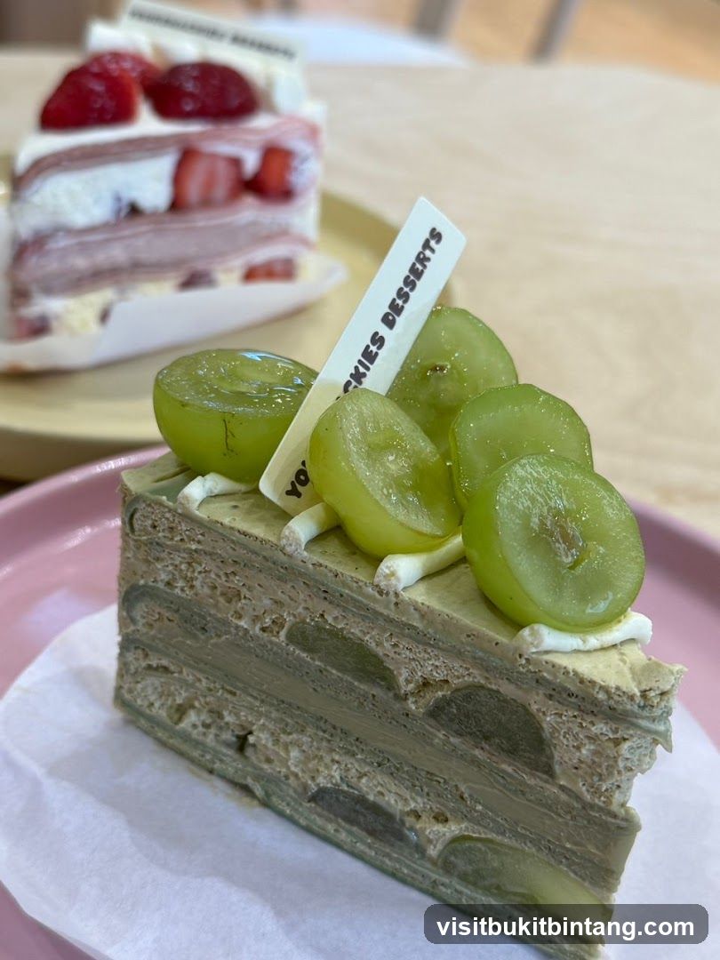Grape Mille Crepe Cake