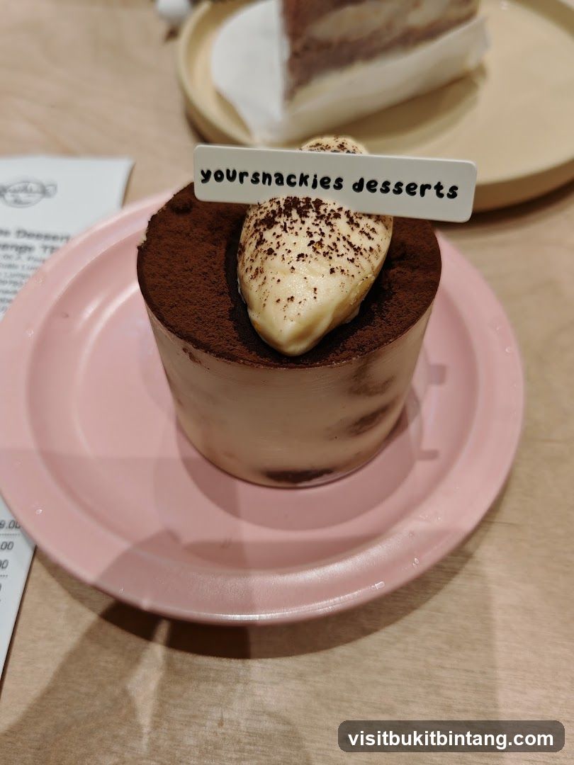 Dessert with "yourshackies desserts" topper