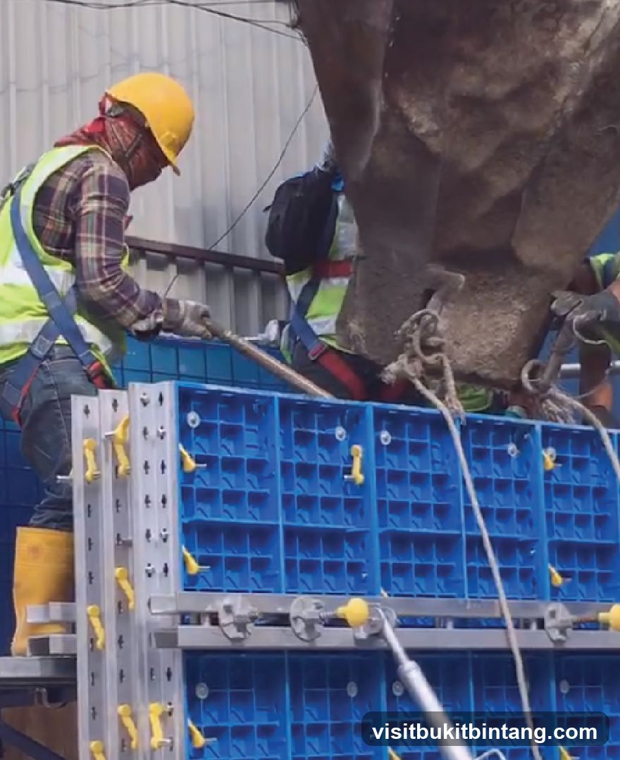 Construction workers pouring concrete